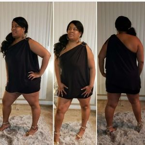 Black one shoulder dress